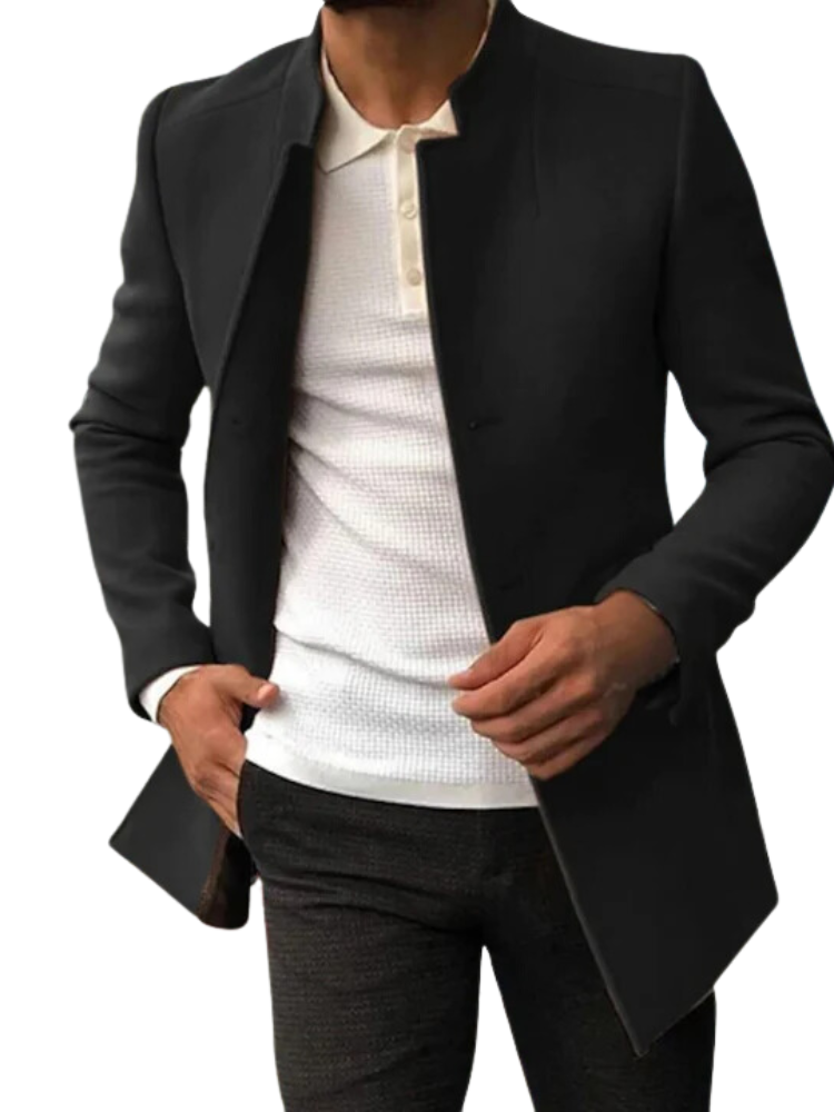 Maciello Band-Collar Blazer – Slim Fit | Modern Heren Colbert – Comfortabel & Stijlvol