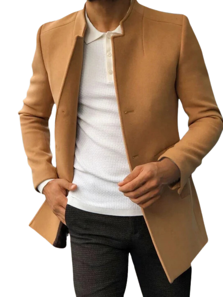 Maciello Band-Collar Blazer – Slim Fit | Modern Heren Colbert – Comfortabel & Stijlvol