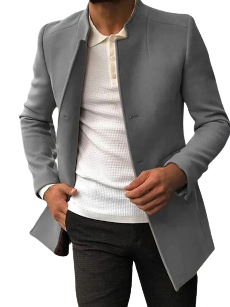 Maciello Band-Collar Blazer – Slim Fit | Modern Heren Colbert – Comfortabel & Stijlvol