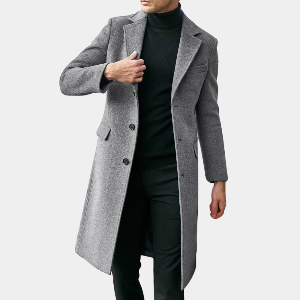 Corwin Wool Trenchcoat | Heren Trenchcoat – Wool Blend, Tailored Fit & Notch Lapel