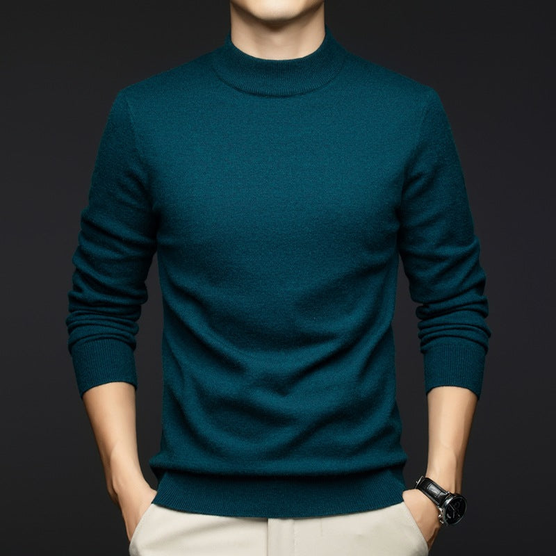 Ceraro Slim Knit – heren trui slim fit van zachte katoen met geribde boorden