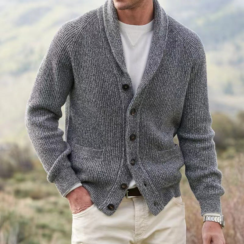 Eldon Shawl Collar Cardigan | Heren Wol Cardigan – Getailleerde Pasvorm & Knoopsluiting