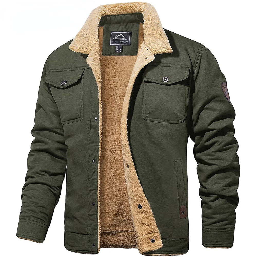 Carter sherpa trucker jacket heren – cotton mix trucker jas met sherpa voering en knoopsluiting, casual outdoor style