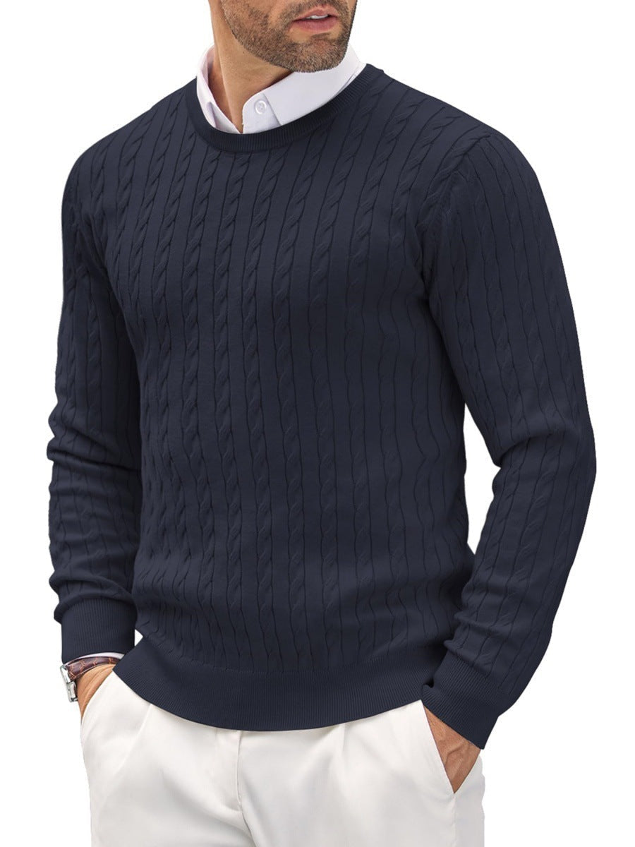 Caden Knit Pullover | Heren Trui – Slim Fit, Fijn Gebreid & Kabeldetail