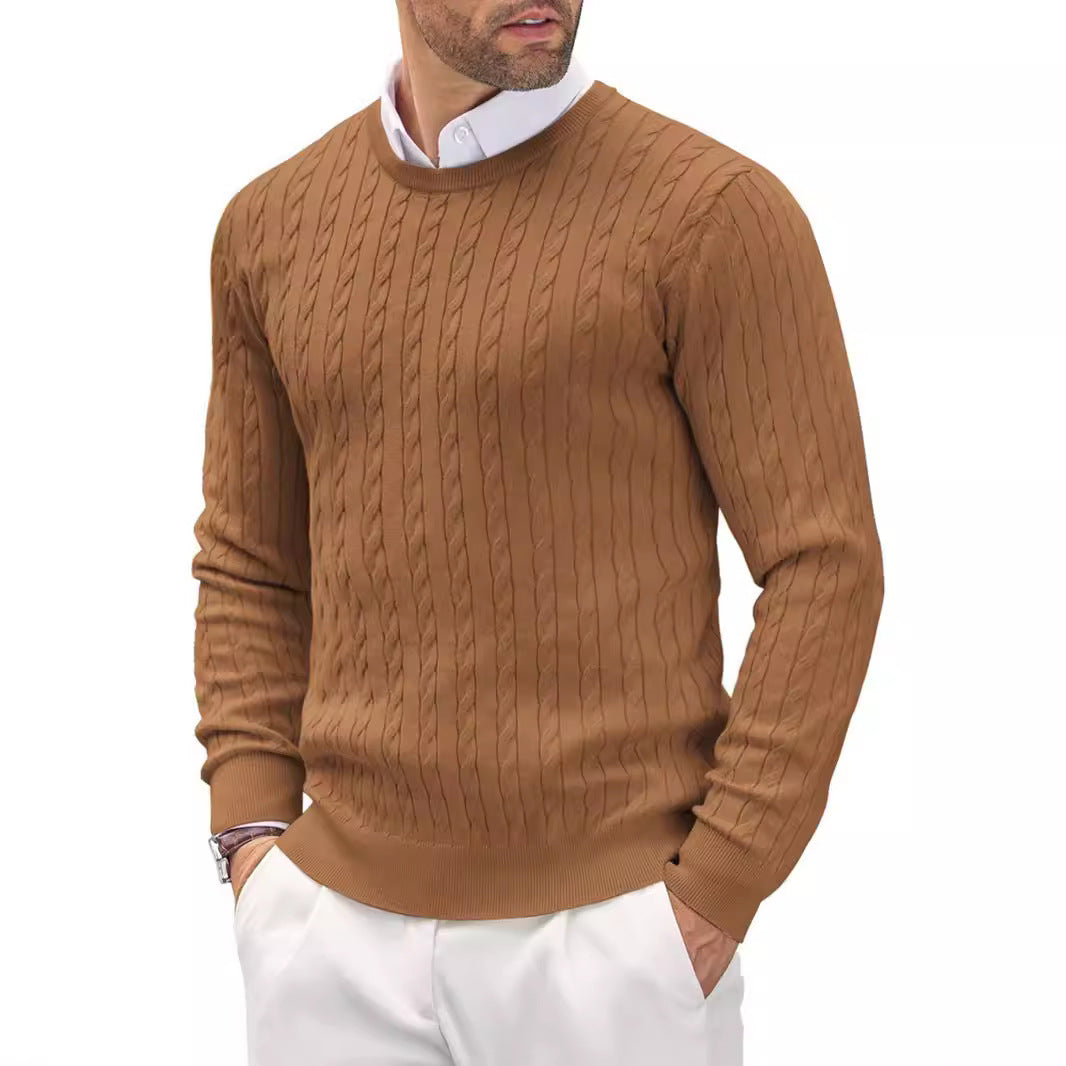 Caden Knit Pullover | Heren Trui – Slim Fit, Fijn Gebreid & Kabeldetail