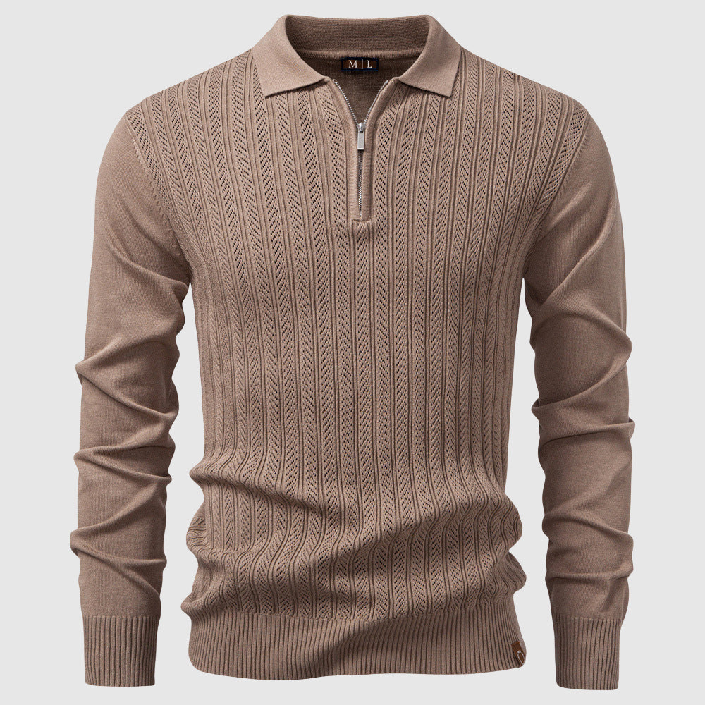 alessio quarter-zip polo sweater heren – mokum amsterdam™