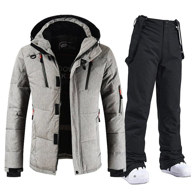 Eirik Glacier Ski Set – heren ski set met gevoerde jas, capuchon en verstelbare bretelbroek, winter outdoor look