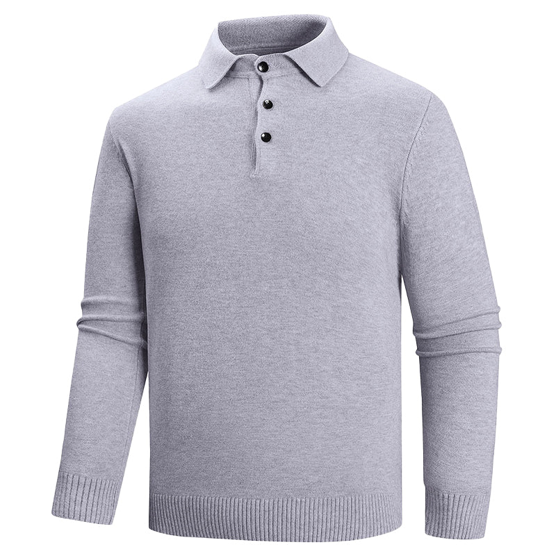Lorenzo Long Sleeve Polo Sweater - Regular Fit | Mokum Amsterdam™