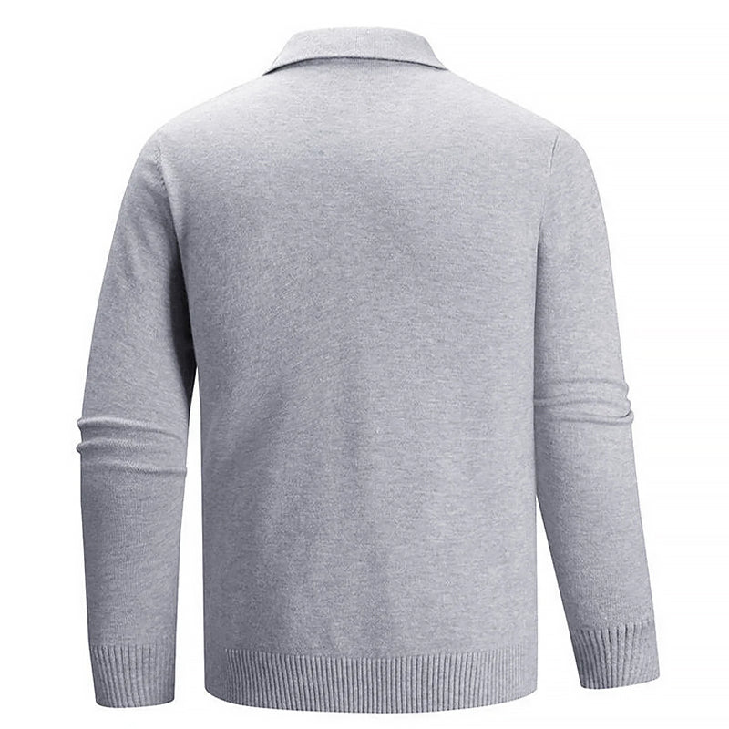 Lorenzo Long Sleeve Polo Sweater - Regular Fit | Mokum Amsterdam™