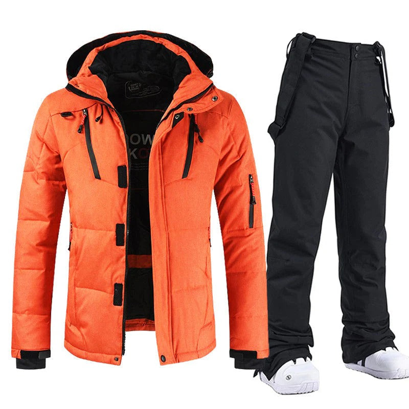 Eirik Glacier Ski Set | Heren Ski Set – Gevoerde Jas & Bretelbroek met Capuchon