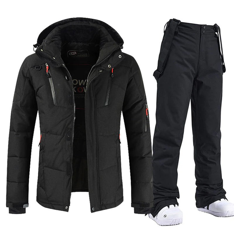 Eirik Glacier Ski Set | Heren Ski Set – Gevoerde Jas & Bretelbroek met Capuchon