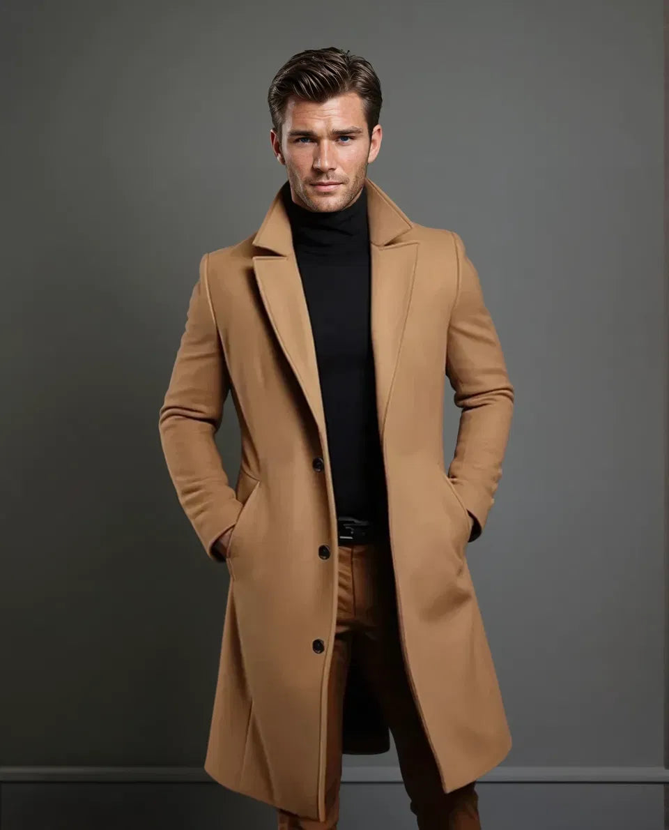 Marvoro Wool Coat – heren wollen jas, premium kwaliteit, stijlvolle winterjas voor mannen